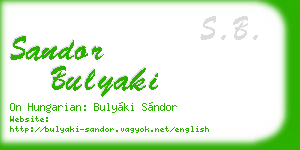 sandor bulyaki business card